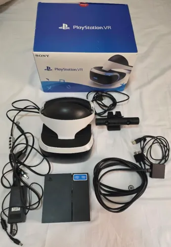 VR PS4 + adaptador PS5 Completo pouco usado como novo