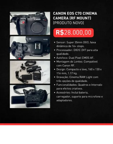 CANON EOS C70 CINEMA CAMERA (RF MOUNT)