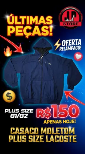 CASACO MOLETOM PLUS SIZE 