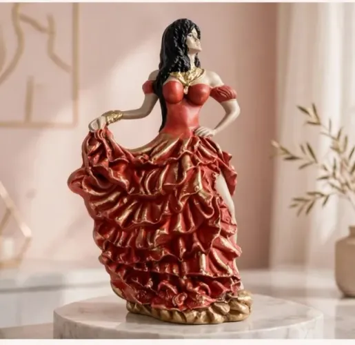 Pomba Gira Sete Saia vermelha e dourada linda imagem