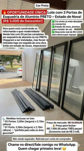 Lote Esquadria de Alumínio Preta