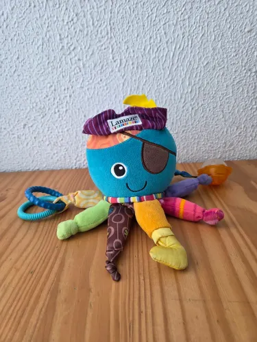 lamaze clip on toy capitão calamari brinquedo sensorial / pendurar no carrinho