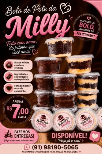 "Bolo De Pote Da Milly"