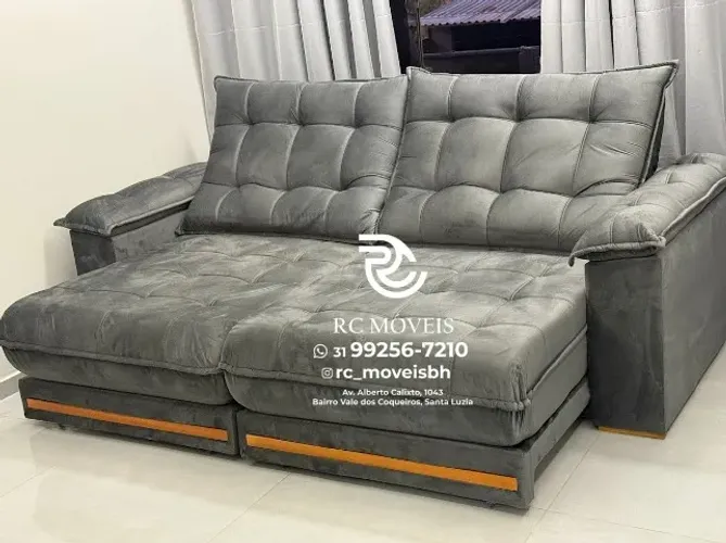 Sofá Retrátil e Reclinável Barcelona Euro Pillow 30cm Molas Ensacadas