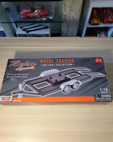Miniatura 1:18 metal trailer carretinha novo