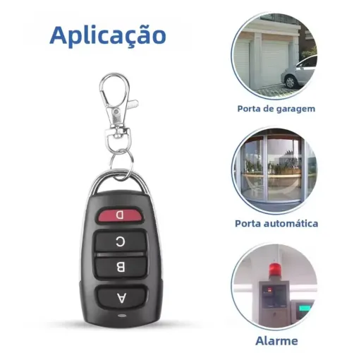 Controle Remoto 433,92MHz Portão eletrônico de garagem, centrais de alarme, etc...