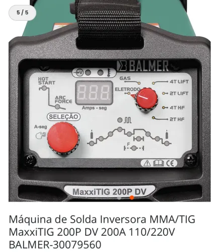 Máquina de solda inversora MMA/TIG 200P DV 