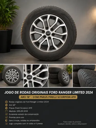 Jogo De Rodas ford Ranger aro 18 2024 Com Pneus Pirelli
