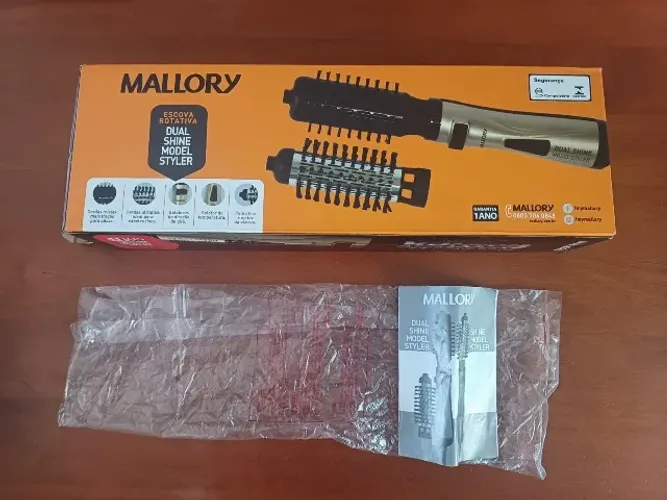 Escova Mallory Dual Shine 1000w Preto/dourado 3 Em 1
