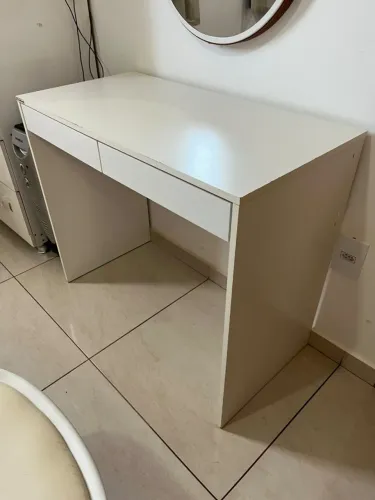 Mesa Politorno Tijuca Branca com 2 Gavetas 