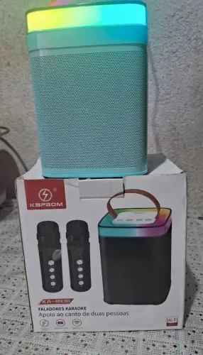 Caixa de som, com 2 microfones