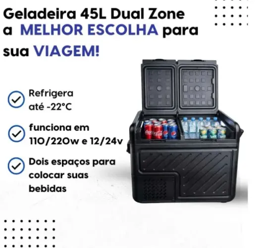Geladeira portatil Stonni 45Litros dual zone quadrivolt