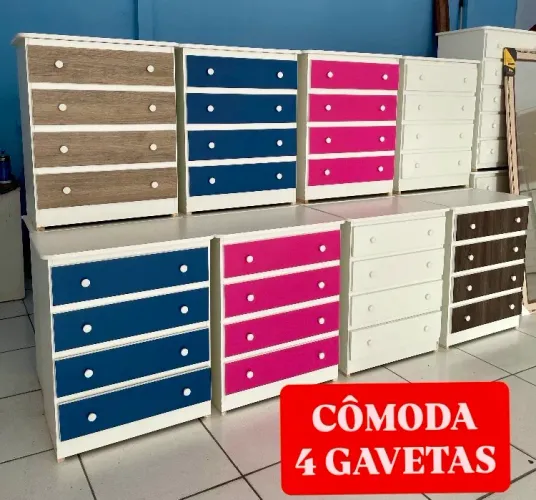 Cômoda 4 Gavetas MDF (Entrega Grátis)