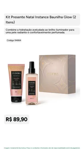 Kit eudora hidratante e body splash