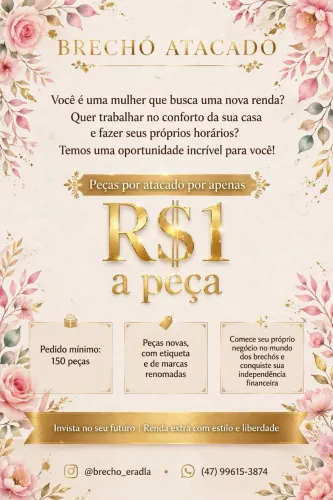 Oportunidade Brecho 150 peças por R$150