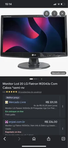 Tela LG !! Usada mais muito boa 