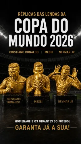 Réplicas dos craques da Copa do mundo 2026. 