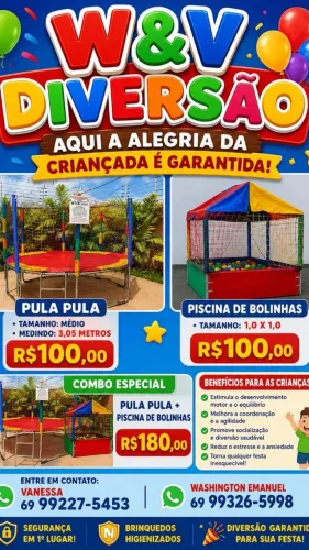 Aluguel de pula pula e piscina de bolinhas