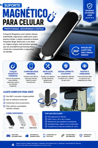 Suporte Magnético Ímã telefone móvel para carro