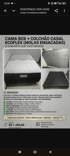 Cama Box + Colchão Casal EcoFlex molas ensacadas