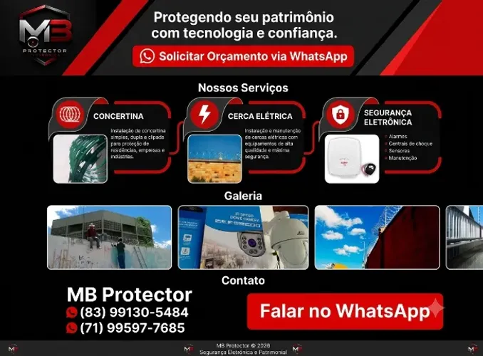 Cercas eletricas, concertinas e camêras
