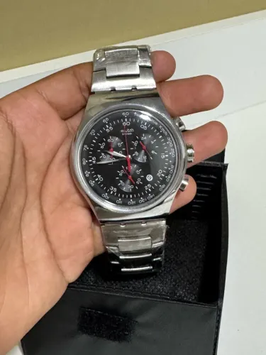 Relógio Swatch 100% FUNCIONAL prata primeira linha