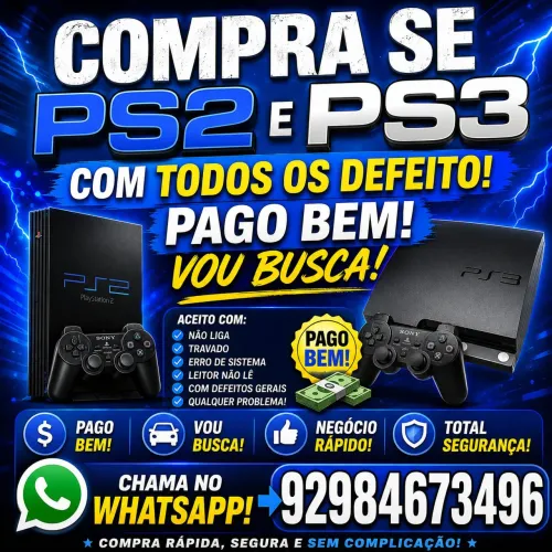 Negocio seu PS2 ou PS3 com defeito