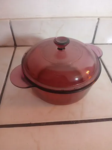 Panela Caçarola de Vidro Corning Roxa - 2,5 Litros