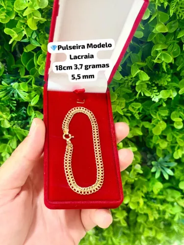 Pulseira de ouro 18k 3.7g Lacraia Nova | Certificado de garantia 