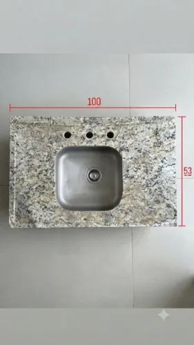 Bancada de Granito com Cuba em Inox