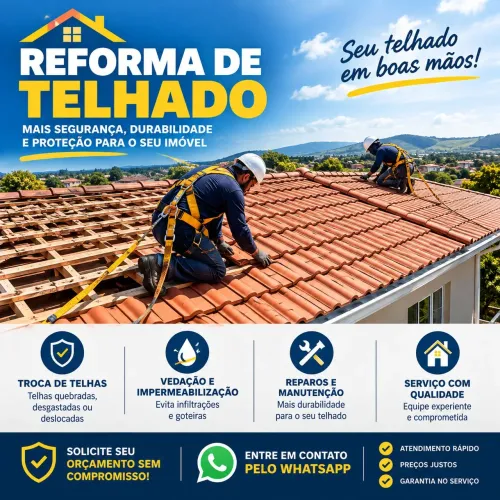 Manutenção e reforma de telhados / Limpeza de caixa d'água