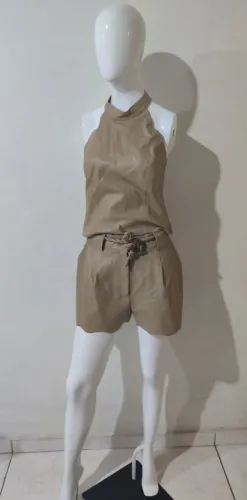 Conjunto De Couro de Carneiro Legítimo Novo