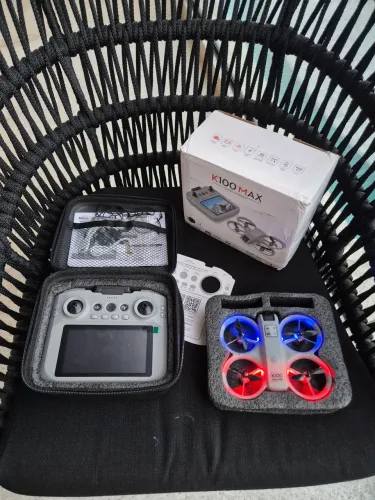 Drone K100 MAX HD Câmera Dupla + Controle com Tela