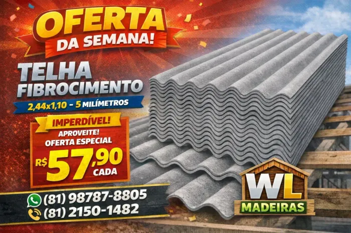 Telha de Fibrocimento 2,44×1,10 (5mm) - Resistência e Economia para Sua Coberta