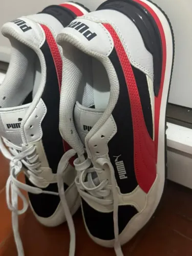 Tênis Puma St Runner V4 Mesh Branco E Vermelho