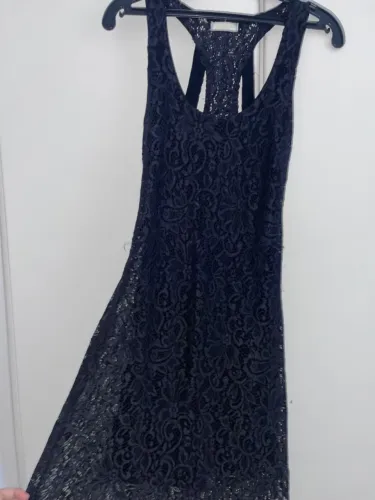 Vestido soltinho de renda preto