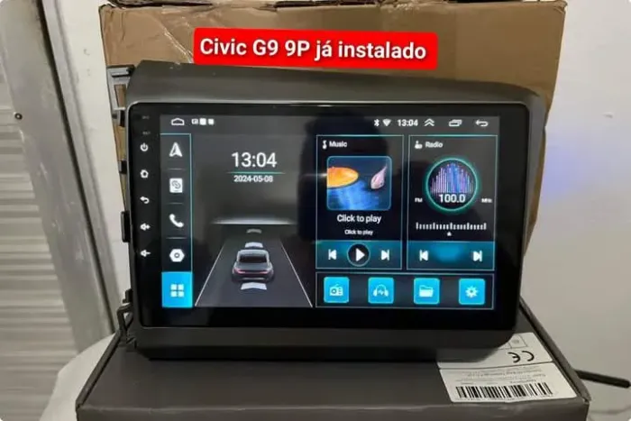 Multimídia Honda Civic G9 9P Android 4ram 32g carplay YouTube Netflix Wifi Waze bluetooth 