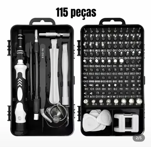 Kit Ferramentas 115 Peças Jogo Mini Chaves Precisão Multiuso