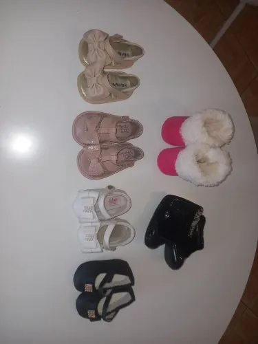 Kit 6 pares de sapatinhos bebê menina 14 a 16