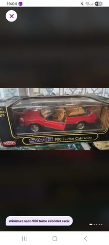 miniatura saab 900 turbo cabriolet escala 1/18 red anson saab turbo