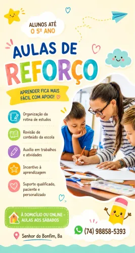 REFORÇO ESCOLAR - ACESSÍVEL - Online ou presencial