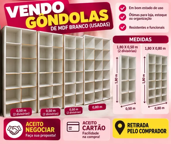 Gôndolas/expositores de MDF