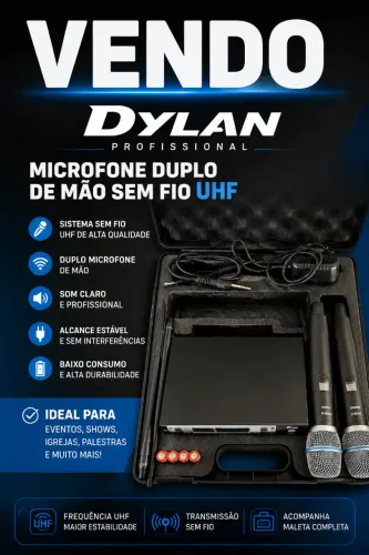 MICROFONE DYLAN DUPLO SEM FIO