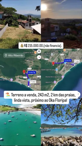 Terreno no alto ribeirão, 2 km das praias!