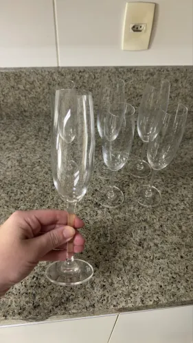 Taças de Espumante de Cristal Bohemia