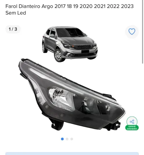 FAROL DIANTEIRO FIAT ARGO