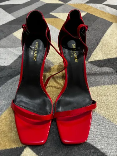 Sandália saint laurent vermelha n 40