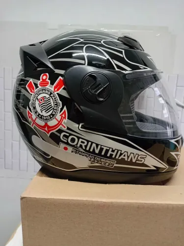 Capacete Moto Fechado Corinthians Pro Tork Tamanho 56