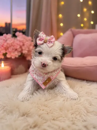 Perfeita filhote de Yorkshire merle fêmea mini!