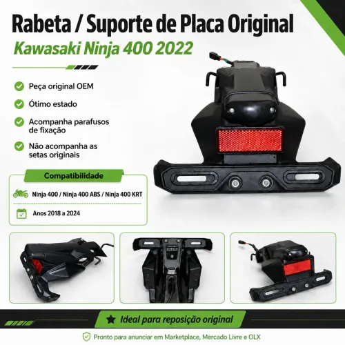 Rabeta / Suporte de Placa Original Kawasaki Ninja 400